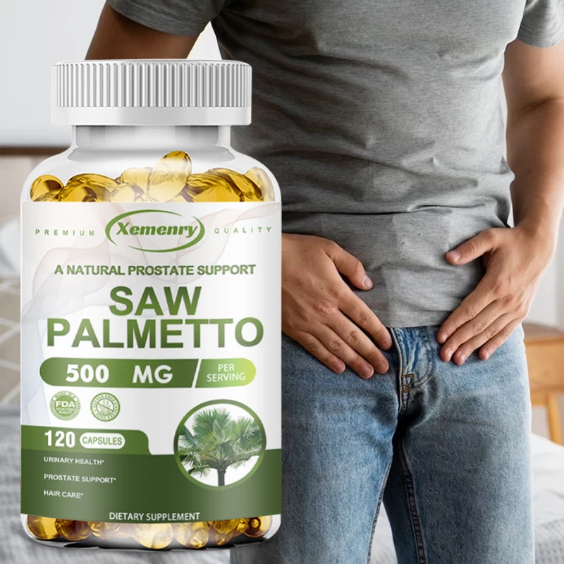 

Saw Palmetto Nutritional Capsules - 5000 Mg, Men's Premium Prostate Health and Hair Loss Support Supplement Aids Urination