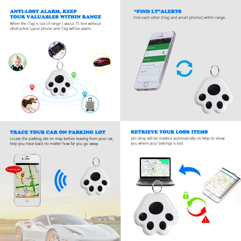 Mini traceur et localisateur GPS intelligent pour animaux de compagnie, Solution en plastique Durable de haute technologie pour propriétaires d'animaux de compagnie, nouvel arrivage, 3 pièces