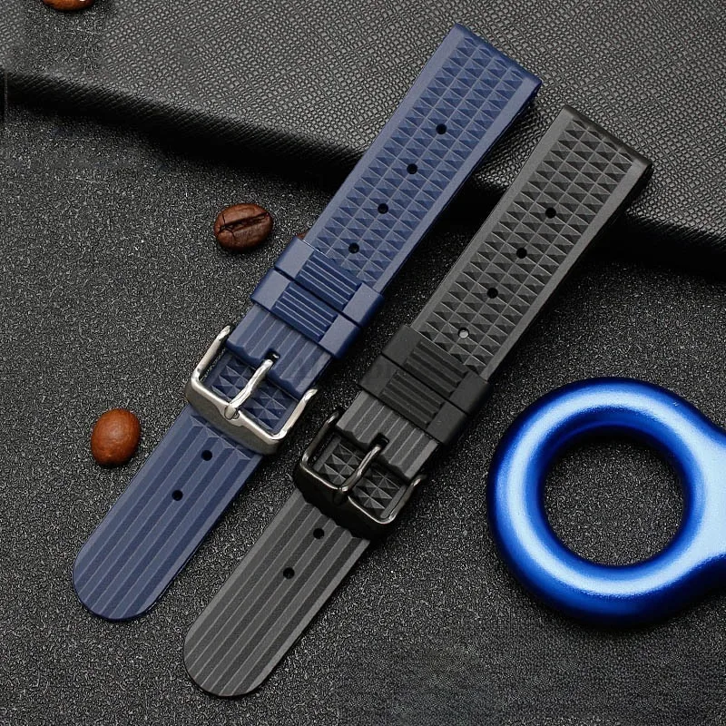 Rubber Watch Band 20mm 22mm for Seiko Diving 007 009 Water Ghost Abalone Canned Soft Silicone Universal Sport Strap Replacement image 3