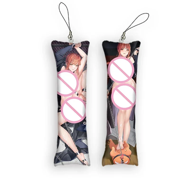 

Fashion4x12cmKeychain Bag Chainsaw Man Makima Cosplay Dakimakura Double Sides Mini Body Pillow Ornament Backpack Decoration Bag