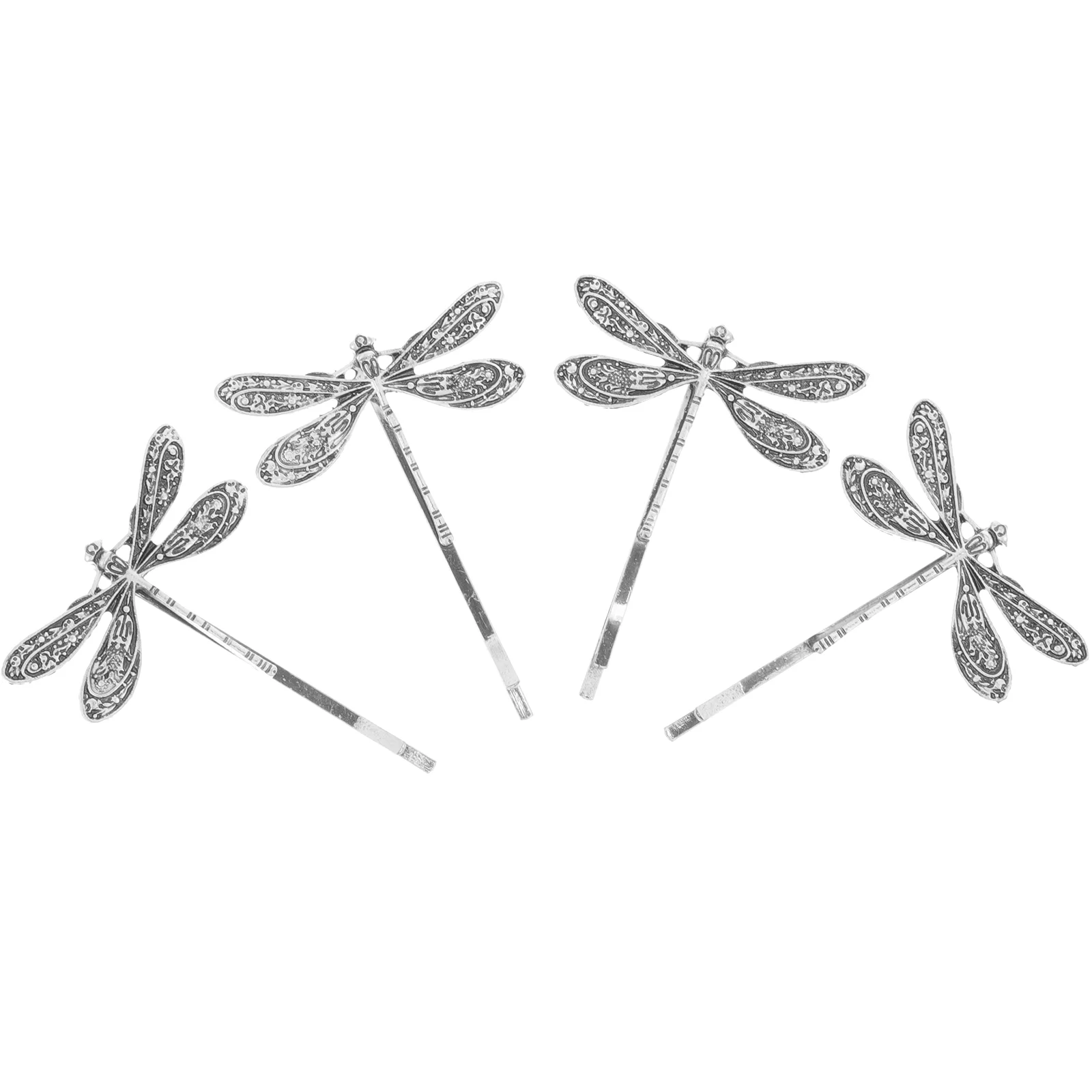 

4 Pcs Decorate Clip Miss Rhinestone Bobby Pins French Barrette Hair Clips Alloy Dragonfly for Metal