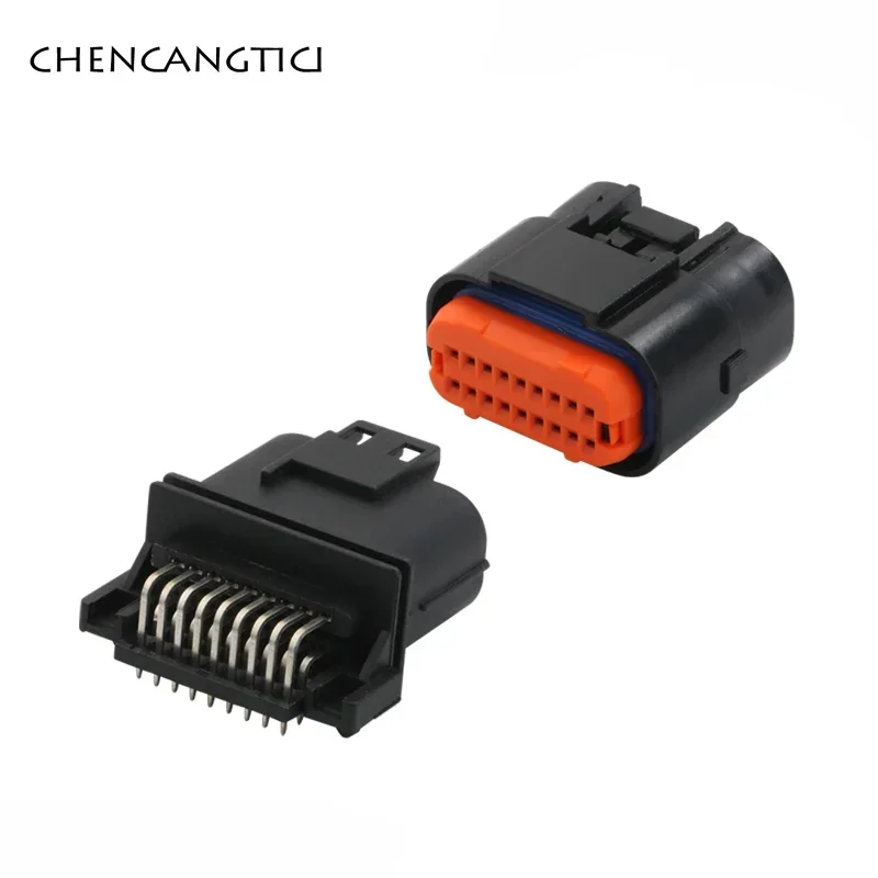 

1 Set 18 Pin PCB Automotive Waterproof Curved Wire Connector Male Female ECU Ignition Harness Cable Plug MX23A18NF1 MX23A18SF1