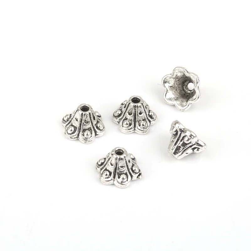 8Seasons Zinc Based Alloy Beads Caps Flower DIY Making Earrings Bracelets Jewelry Gifts Findings (Fits 8mm-12mm Beads),55-500PCs