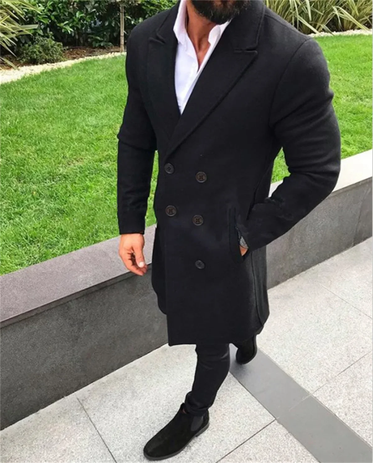 

2023 Autumn and Winter New British Men's Windbreaker Double Faced Woolen Coat Men's Woolen Coat