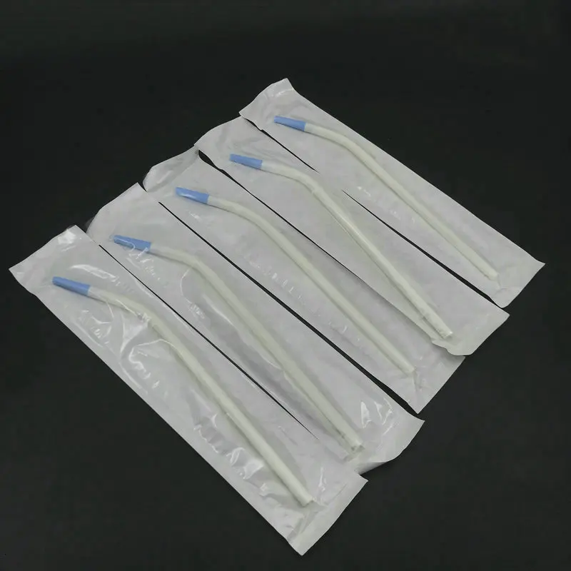 50pcs/pack Dentist Clinic Disposable Surgical Suction Tips Suction Tube Long Slim type Dental Consumable Material