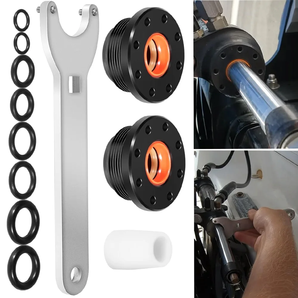 

HS5157Front Mount Hydraulic Steering Cylinder Seal Kit with O-rings Pin Wrench Compatible with Seastar HC5340 HC5341 C5348 HC535