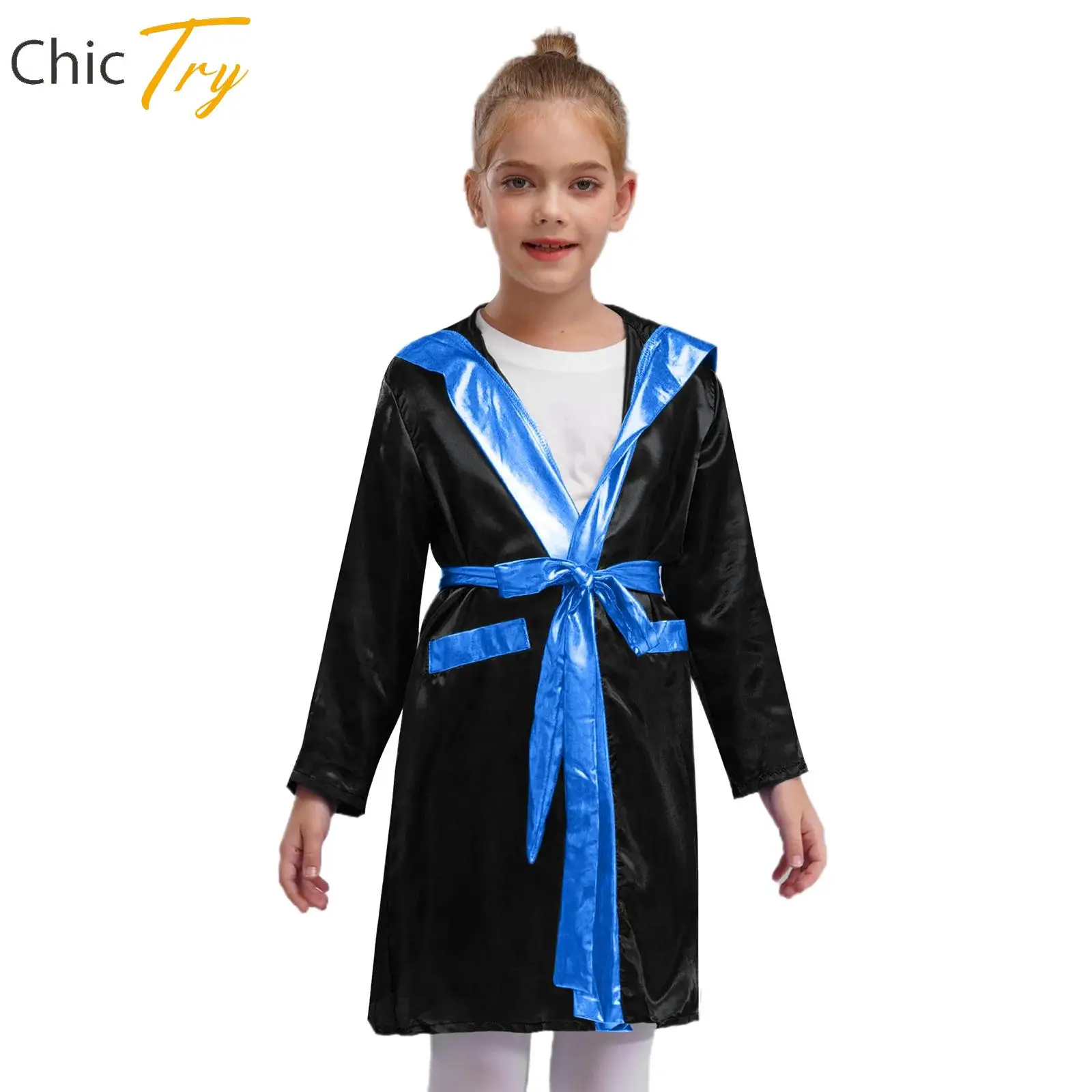 

Child Kids Boxing Robe Halloween Cosplay Costume Little And Big Boys Stage Performance Theme Party Boxing Match Fashion Clothes