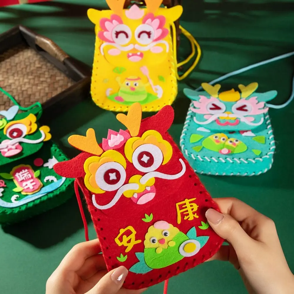 

Dragon Pattern Non-woven Fabric Hnadbag Antique Style Chinese Zodiac Kindergarten Material Package Chinese Style DIY Toy