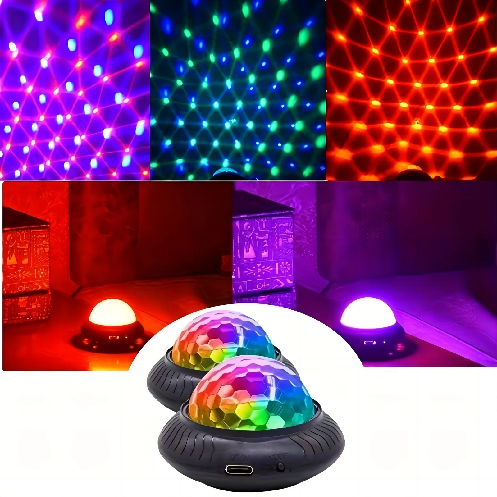 2-in-1 mini nightlights, RGB Mini Disco lights Party lights Disco Ball lights Small gift home party decorative ambiance lights