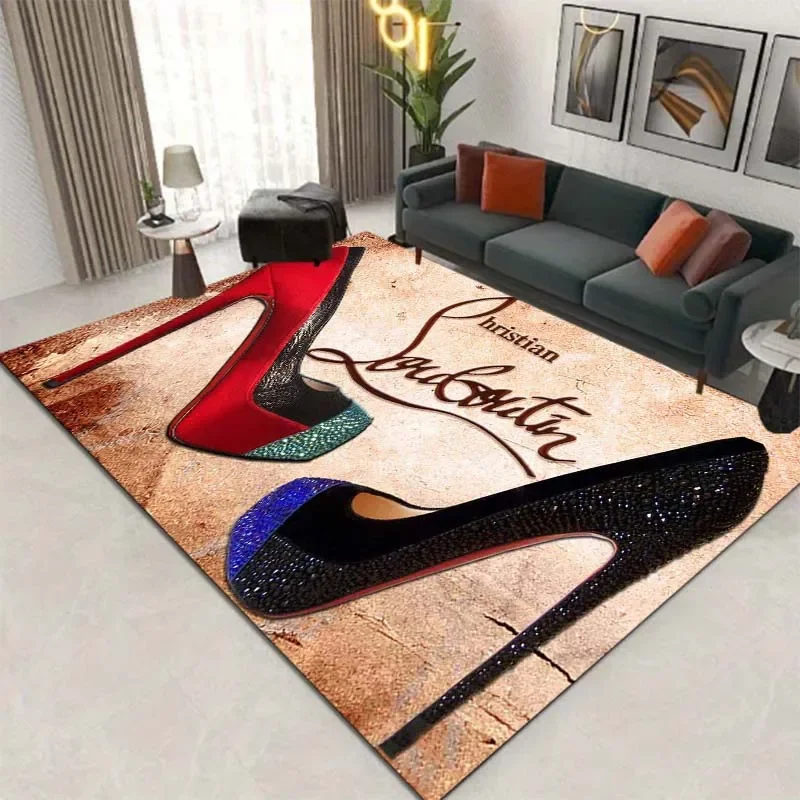 Fashion C-Christian Red Sole Pattern Rug Carpet L0uboutin Carpet Non-slip Rugs Birthday Gift Play Mat Area Rug Rugs for Bedroom