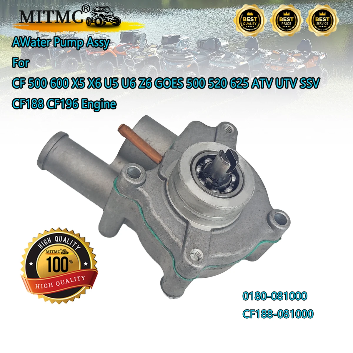 Water Pump Assy For CF 500 600 X5 X6 U5 U6 Z6 GOES 500 520 625 ATV UTV SSV CF188 CF196 Engine 0180-081000 CF188-081000