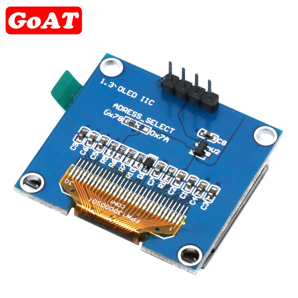 1,3 "OLED-module 1,3 inch displaymodule wit/blauw 128X64 I2C SSD1306 12864 LCD-schermkaart 1,3 inch IIC OLED LED voor Arduino