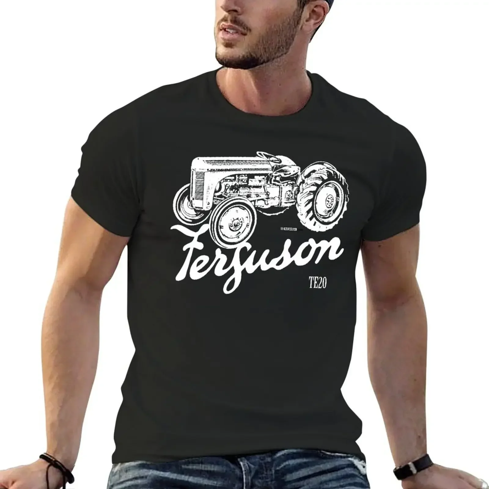 

Classic Ferguson TE20 script and illustration T-Shirt croswit shirt man quick-drying cotton man t-shirts mens funny t shirts