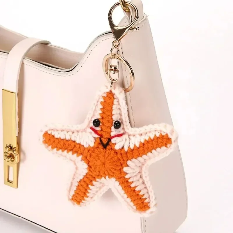 1-3PCS Latest Models Cute Marine Life Charm Bag Pendant Kawaii Cartoon Mini Hand Knitted Keyring Handbag Pendant Couple DIY Bag
