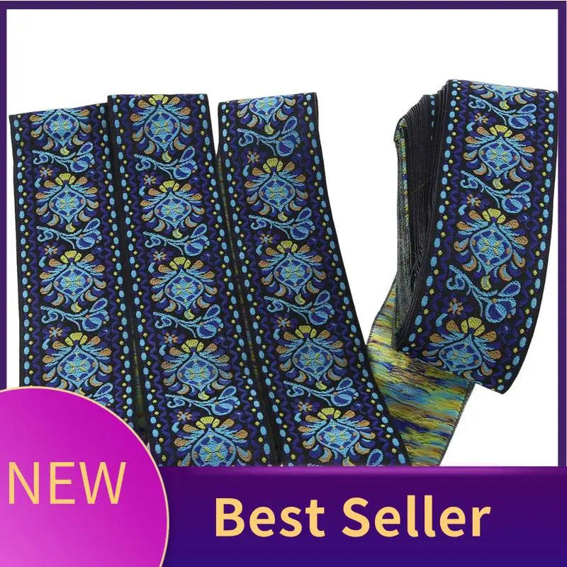 

ABHI-Vintage Embroidered Ribbon Floral Woven Fabric Tape For Embellishment Craft DIY Clothing Accessories Decorations Style C