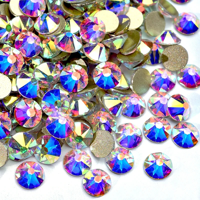 BOBOHOO 2088 Nicht-Heißfix Schwarze und Weiße Glasrhinestones Kristall Flachboden 8 Große 8 Kleine 16-Schliff Strass für Nägel, Kleidung, Schuhe, Taschen – Detail 5