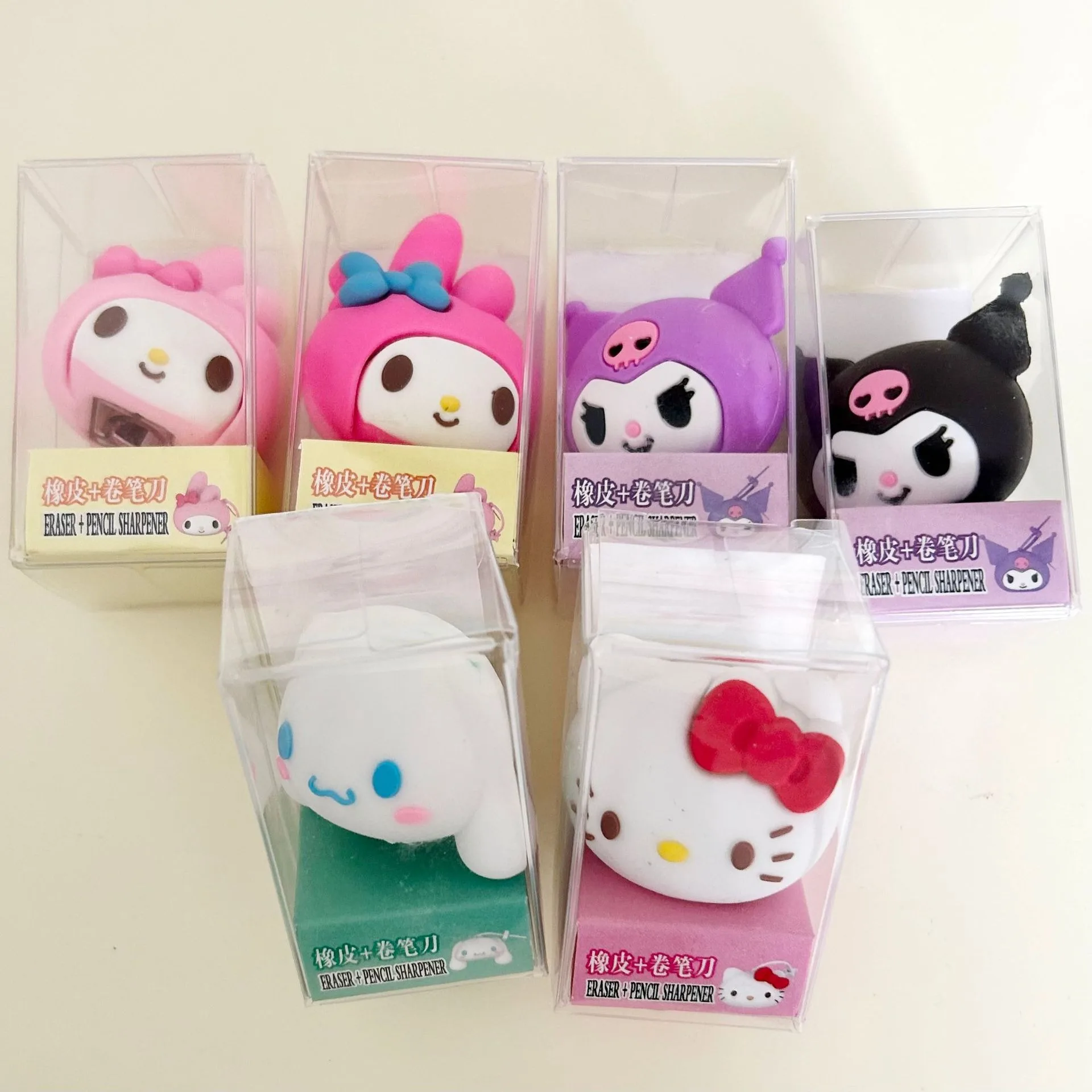 

Cute Sanrio Pencil Sharpener Cartoon Anima Hello Kitty Kouromi Melody Single Hole Model Pencil Sharpener for Student Stationery