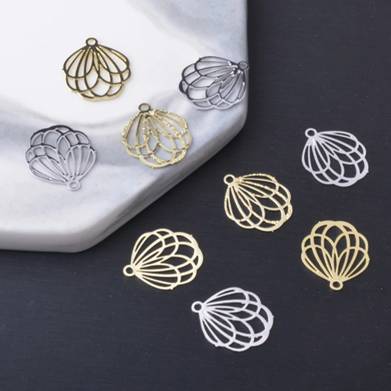 20pcs Brass Filigree charms Golden Small Charms pendant Jewelry Findings