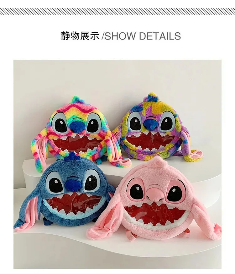 Disney\'s New Plush Stitch Fashionable and Cute Women\'s Handbag Versatile Daily Travel Handbag