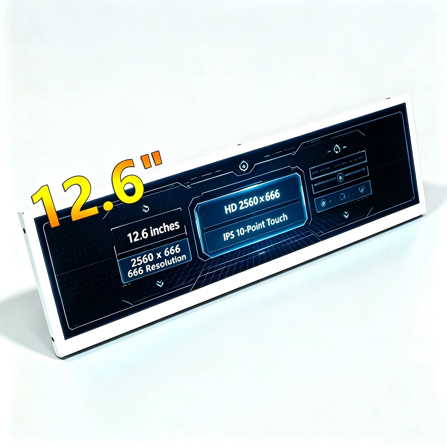 12.6 inch Portable Touch Monitor IPS 2560x666 10-Point Touch Dual Type-C Mini HD For PC Case Display