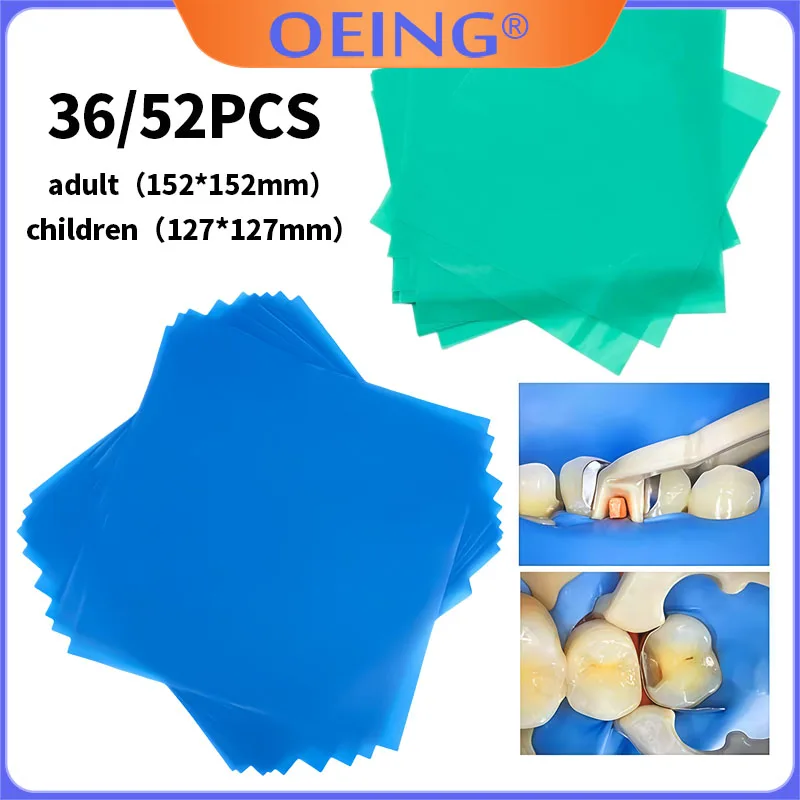 Dental Blue/Green Intraoral Rubber Cloth Oral Care Material Natural Latex Rubber Isolation Cloth Teeth Whitening Specialty