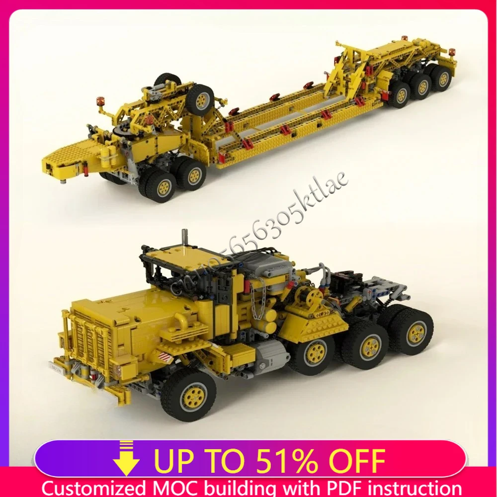 2747PCS Oshkosing M911 Heavy Equipment Transporter Tractor Truck Low Boy Trailer Model Creative Ideas Toy Assembly Puzzle Gift