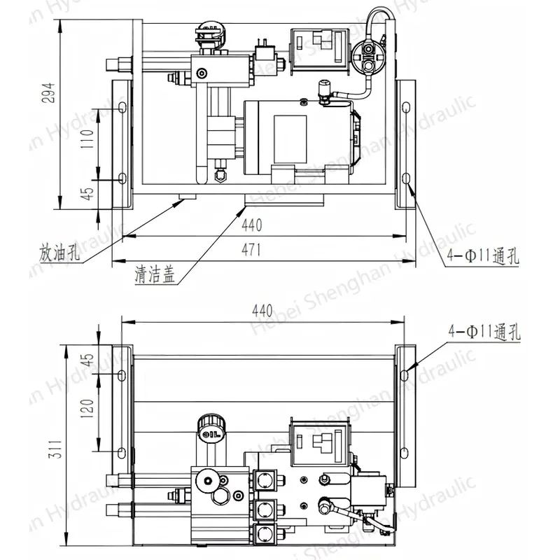 Customized Hydraulic Pump 12V Dump Trailer Pump, 16MPa Hydraulic Power Unit for Dump Trailer, Truck Tailgates, Lifting