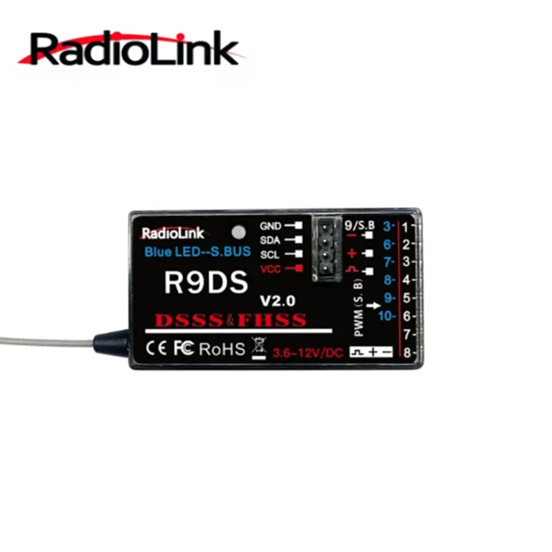 Radiolink-長距離制御レシーバー,r9ds,sbus pwm,飛行機,車,マルチローター,at9,at10,at9s,at10ii,10ch,2.4ghz,rc