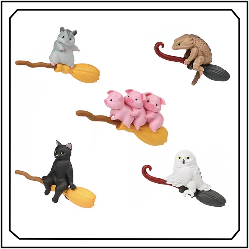 Animal Flying Apsaras Broom Gashapon Cute Creativity Exquisite Action Figure New