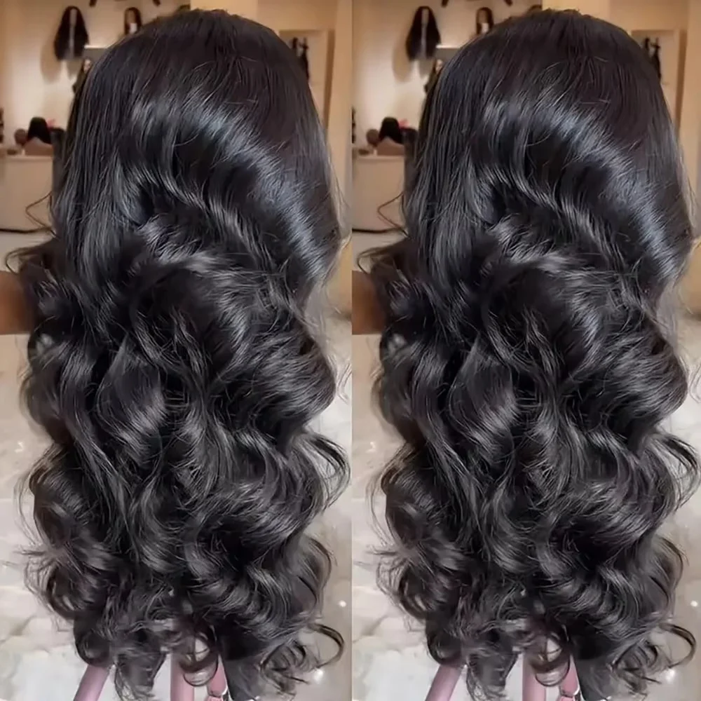 13 × 6 الجسم موجة الدانتيل الجبهة خصلات الشعر المستعار الإنسان شفافة 220 الكثافة اللون الطبيعي 5x5 قبل Plcked الدانتيل الباروكة الأمامية للنساء 13 × 4 1B