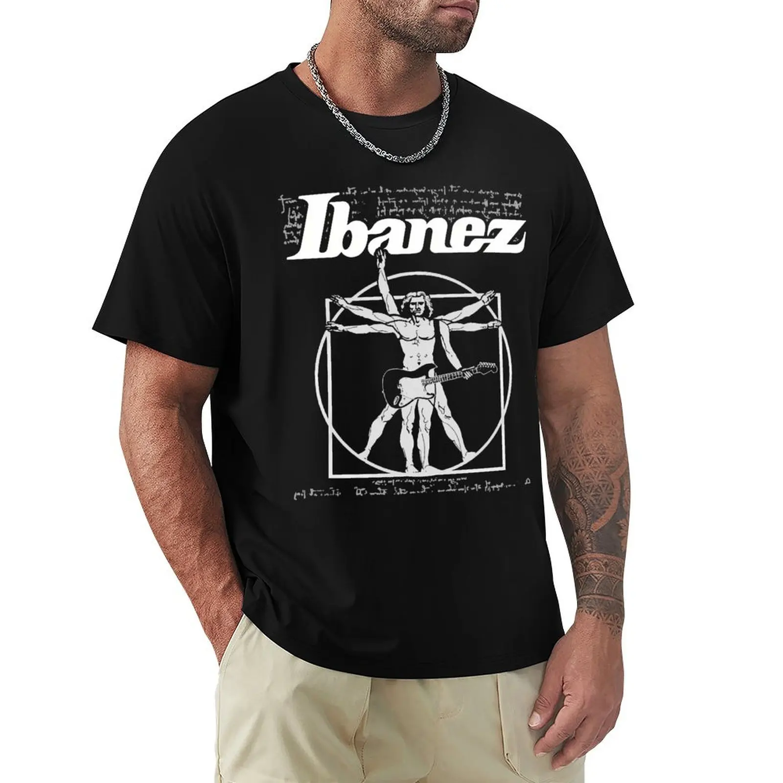 

Vitruvian Man Ibanez T-Shirt kawaii clothes anime compression shirt men