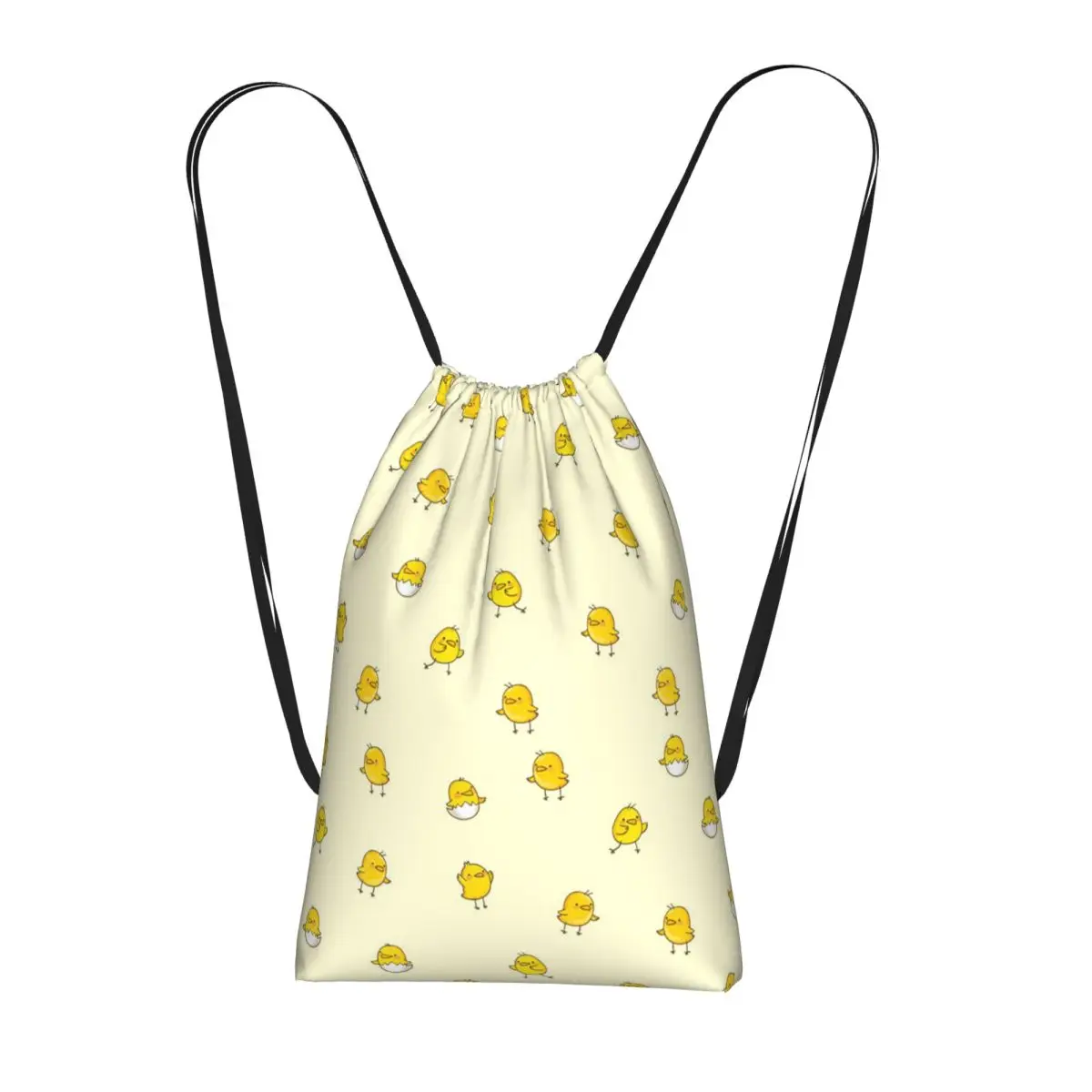 Cartoon Yellow Duck Pattern Backpacks Portable Drawstring Bags Storage Bag Book Bags for Man Woman School