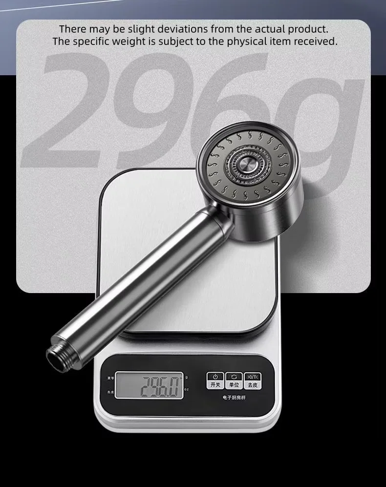 304 Stainless Steel High Pressure Filter Shower Head 3-Speed Large Flow Showerhead Shatter-Resistant Detachable for Bathroom