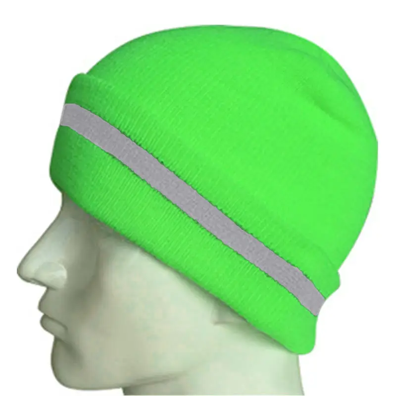 Unisex Reflective Knitted Hats Luminous Outdoor Cycling Ski Warm Caps Women Men Autumn Winter Hats Casual Bonnet NEW