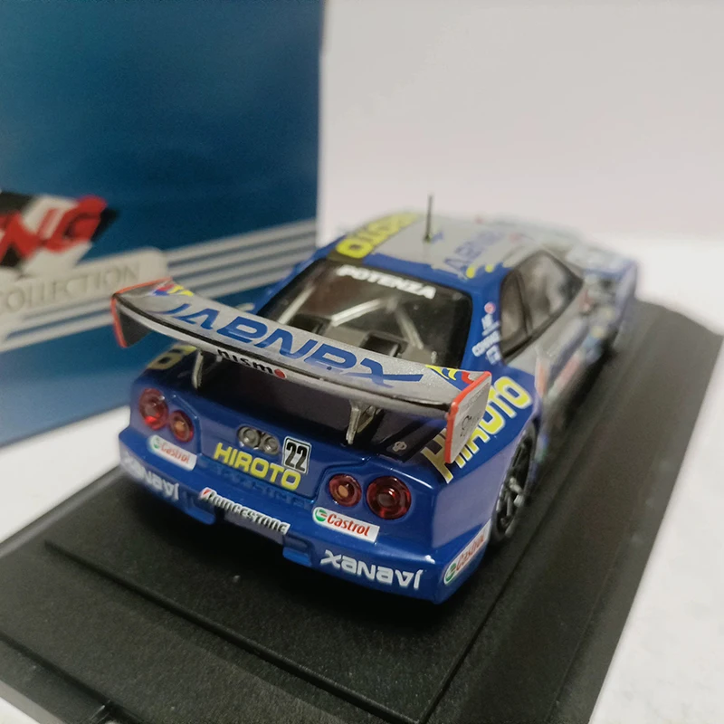 إبرو 1/43 مقياس GT-R R34 # 22 سبيكة محاكاة نموذج سيارة مجموعة ثابتة زينت هدايا العيد اللعب هدية تذكارية