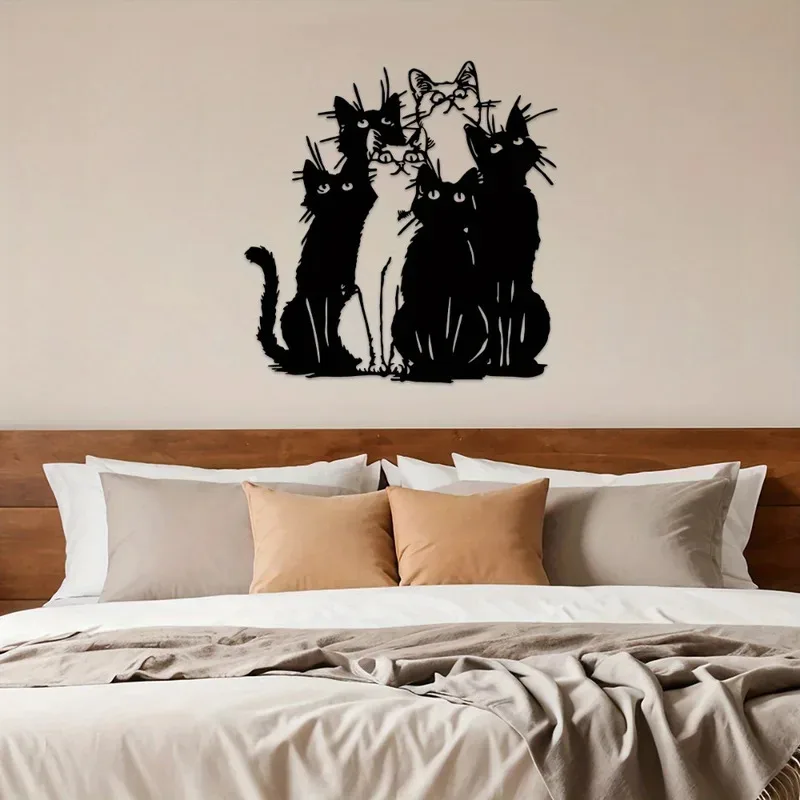Top Rated Charming Metal Cat Wall Art – Perfect Gift for Cat Lovers, Ideal for Thanksgiving & Christmas, Unique Feline Decor