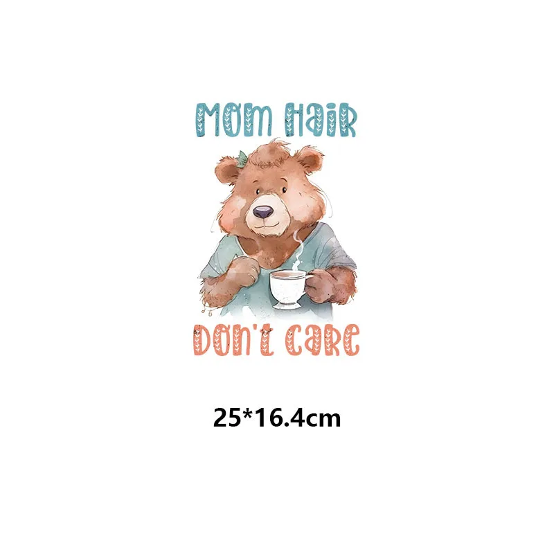 Animal Mother's Day Iron-On Transfers Sticker For T-Shirts DIY Sloth Panda Head Eagle Heat Transfer for Clothes Stickers