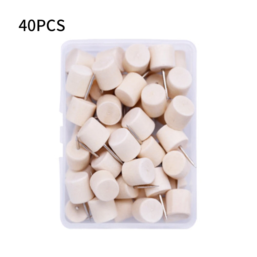 1box School Binding Supplies With Organizing Container Decorative Photo Wall Home Wooden Thumbtack Office Push Pin Craft Drawing