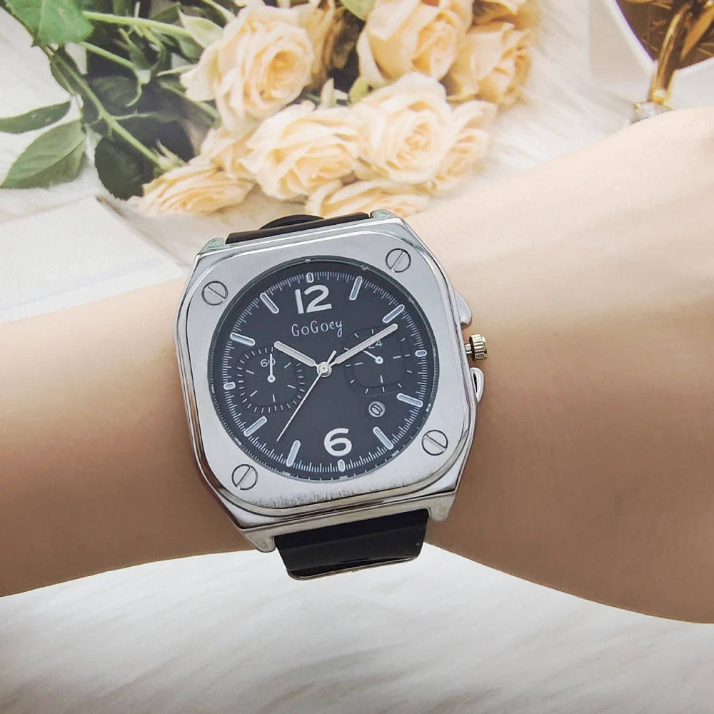 Женские роскошные часы, квадратные женские часы, модные кварцевые наручные часы, кожаный ремешок, завинчивающаяся корона, Reloj Mujer