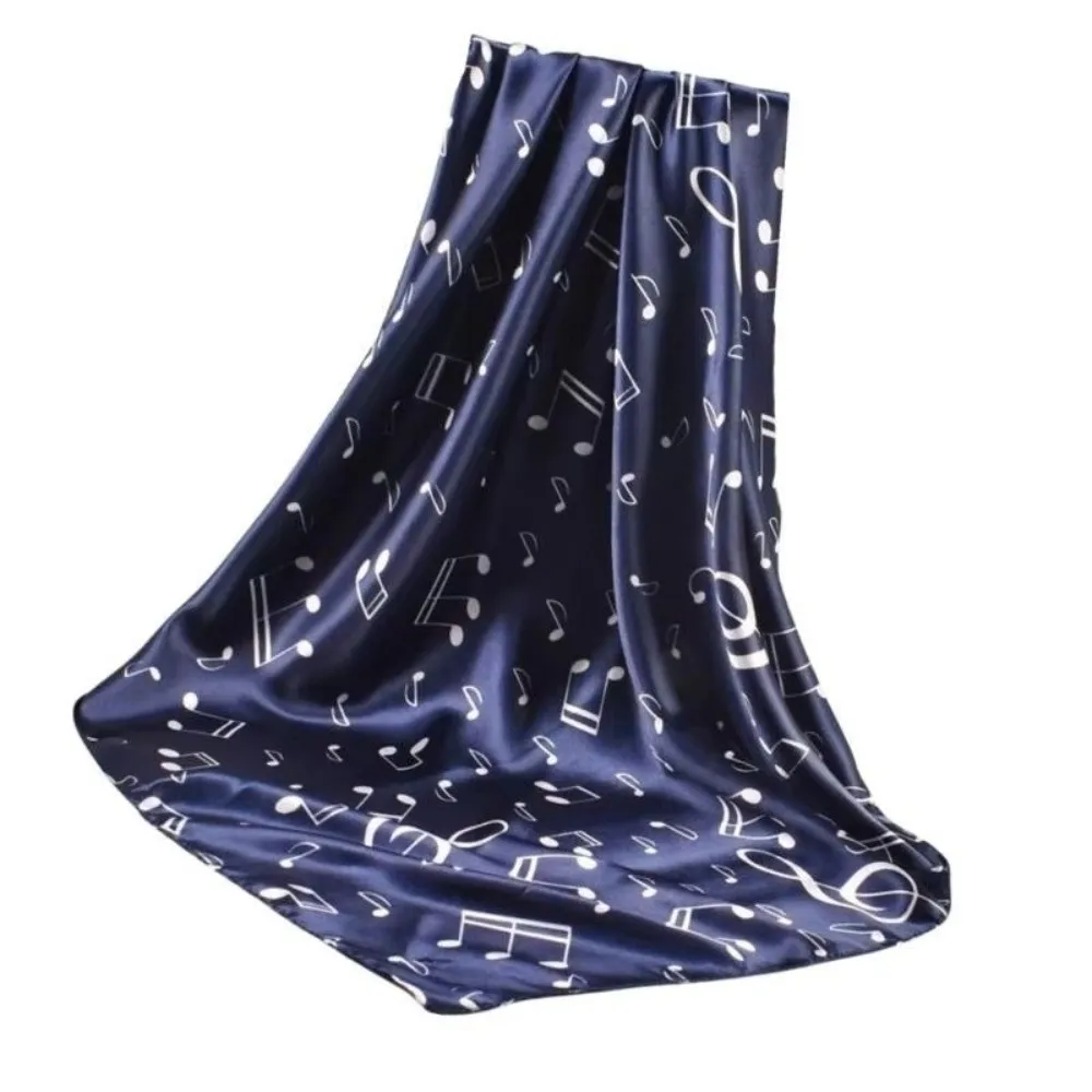 Elegant Breathable Musical Note Shawl Large Lightweight Square Scarf Neck Wrap Hair Band Square Headscarf Men