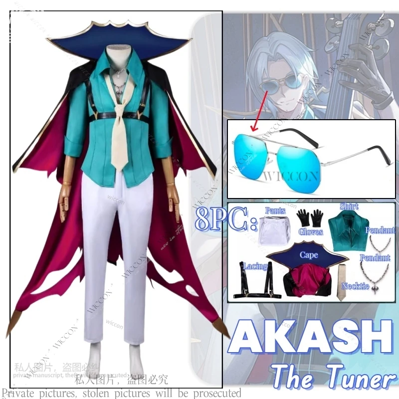 

Костюм для косплея Akash Honkai со звездами и рейками, очки тюнер Akash The Ever-Flame, аксессуар для ролевых игр на Хэллоуин, мужской костюм