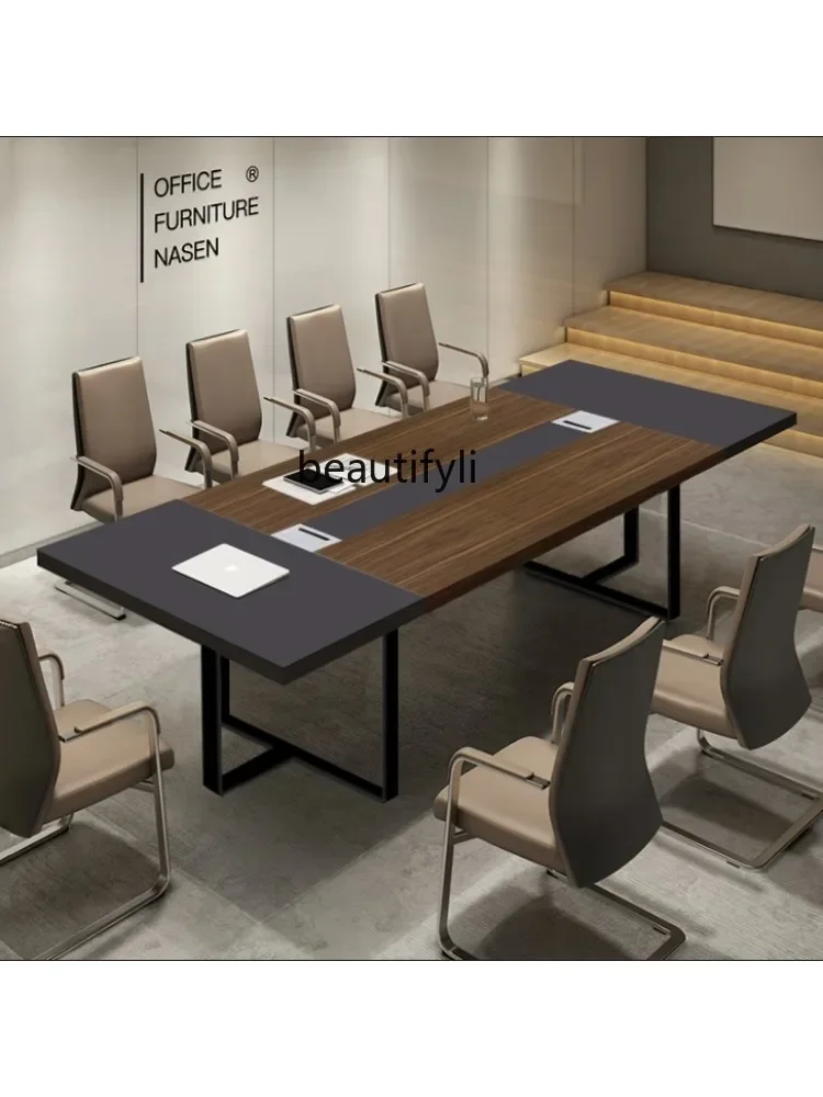 

Office Furniture Size Office Desk Long Table Simple Modern Negotiation Training Table and Chair Combination