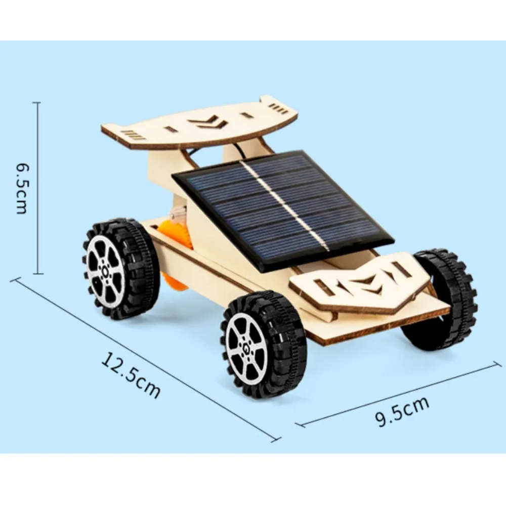 Solar Car Lunar Exploration Vehicle Children's Diy Hand-Assembled Model Diy 3d Wooden Puzzle Science and Education Toys