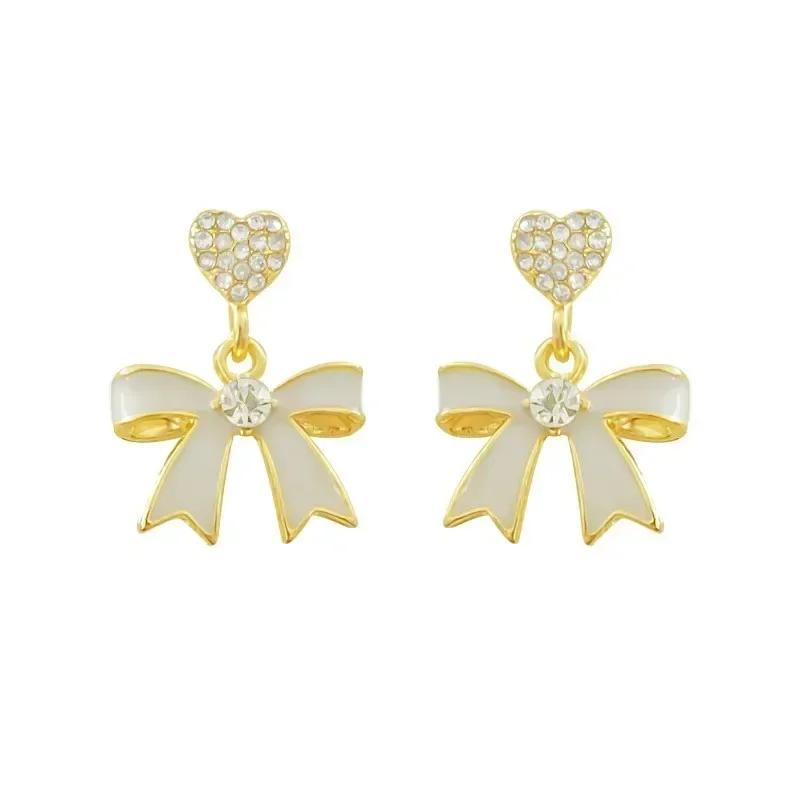 Accessories Drop Earrings Fashion Silver Needle Bow Atmosphere No Fading Irregular Anti-oxidation Stacked Wear Elegant