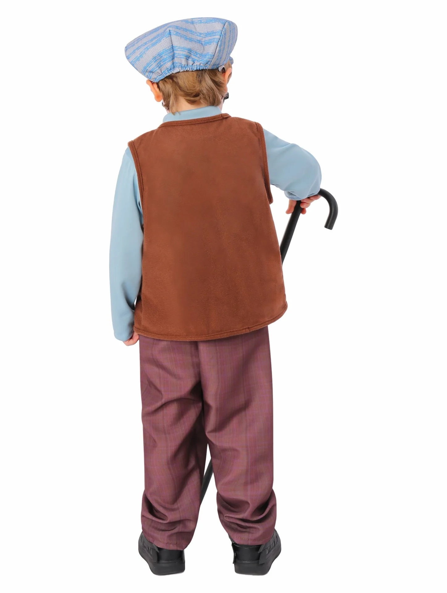 Grand-père Cosplay Chemise Marron avec Accessoires, ixdes Enfants, Carnaval d'Halloween, Spectacle Maternelle