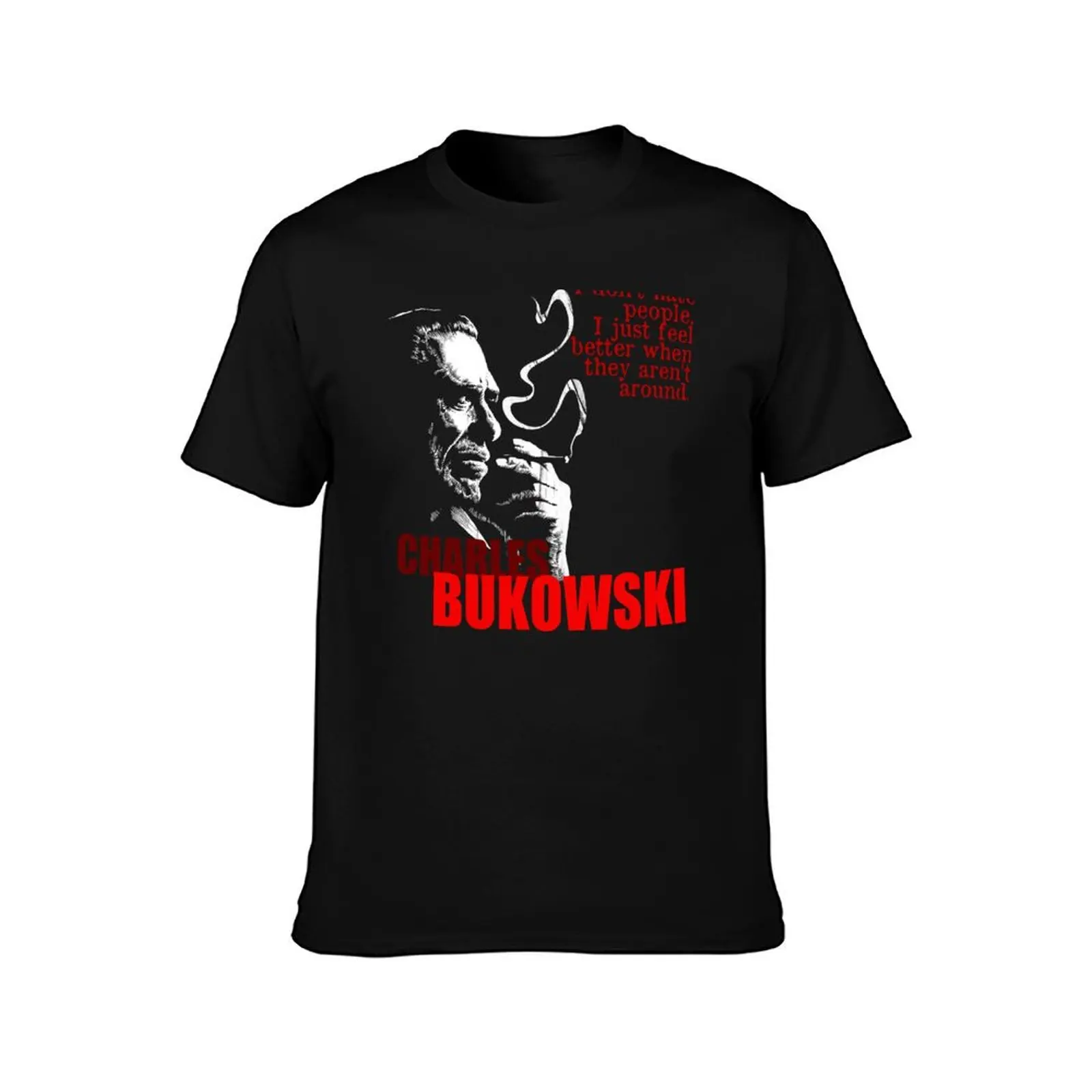 Poet & Author Charles Bukowski Tee T-Shirt Regular Fit Plain Tee Shirt T-Shirt