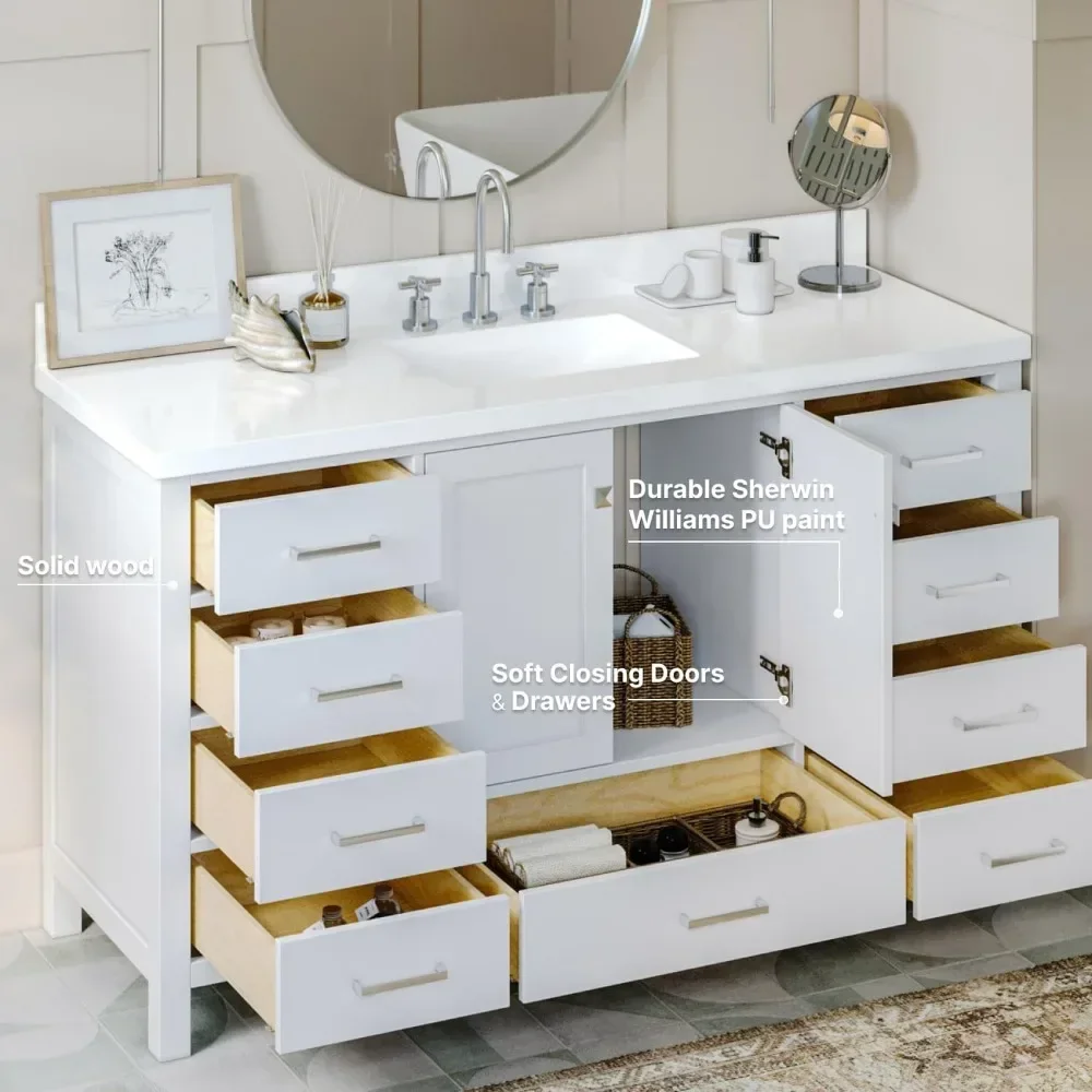 White Bathroom Vanity with 1.5