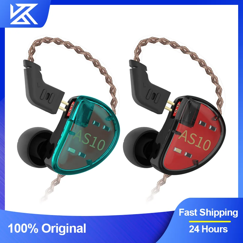 KZ AS10 5BA Balance Armature HIFI Sound Quality In Ear Wired Headphones Mp3 Earphone Sport Noise Cancelling Headset Earbuds