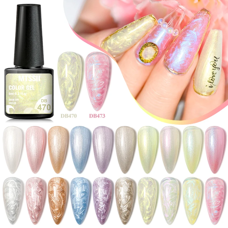 Mtssii Draad Shell Gel Nagellak Semi-Permanente Vernis UV Gel Base Top Coat Voor Nagels Polish Gel DIY Parel nagel Glitter Gel