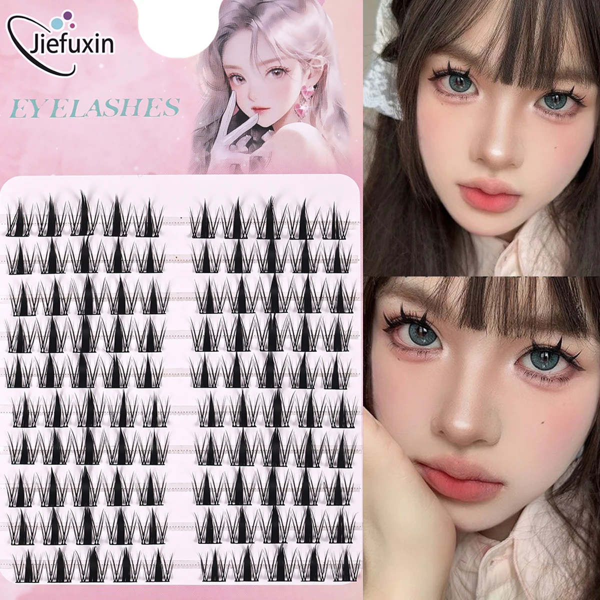 100 Cluster-Wimpern, natürliche Wimpernverlängerung, gemischte Tablett-Wimpern, natürlich, weich, individuelle DIY-Wimpernbündel